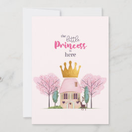 Invitación Baby Girl Pink Fairy Castle Princess Baby Shower