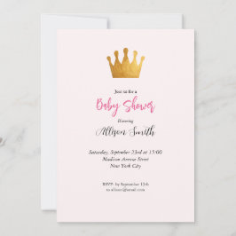 Invitación Baby Girl Pink Fairy Castle Princess Baby Shower