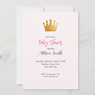 Invitación Baby Girl Pink Fairy Castle Princess Baby Shower