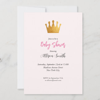 Invitación Baby Girl Pink Fairy Castle Princess Baby Shower