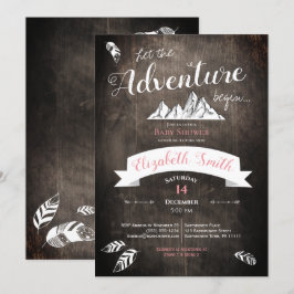 Invitación Baby girl Rustic adventure babyshower