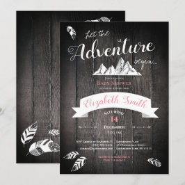 Invitación Baby girl Rustic adventure babyshower