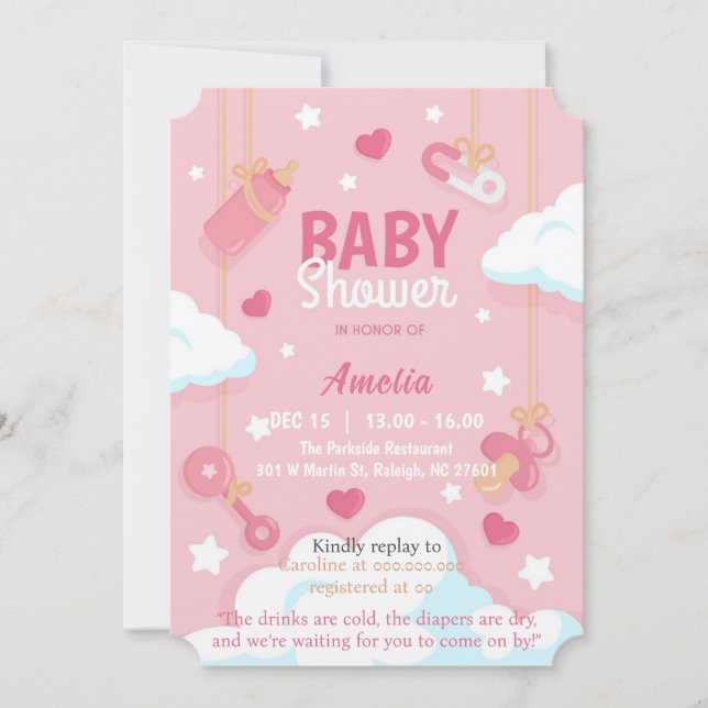 Invitación Baby Girl Shower (Anverso)