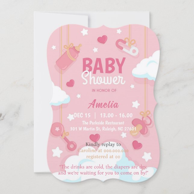 Invitación Baby Girl Shower (Anverso)