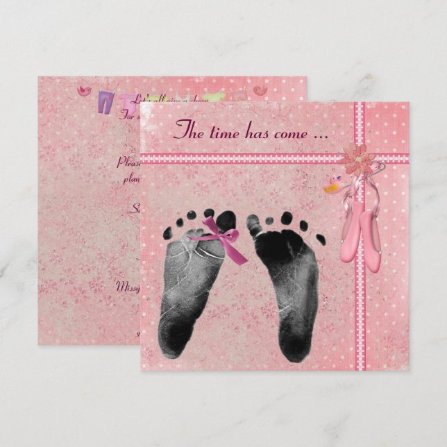 Invitación Baby Girl Shower (Anverso / Reverso)