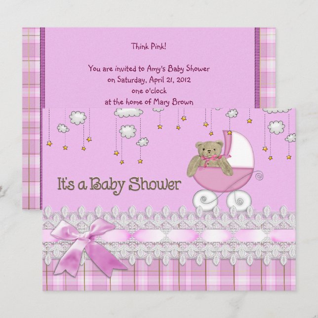 Invitación Baby Girl Shower (Anverso / Reverso)