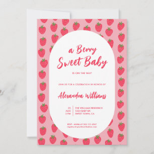 Invitación Baby Girl Strawberry Baby Shower