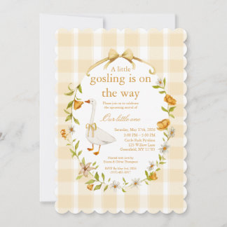 Invitación baby gosling yellow- neutral gender