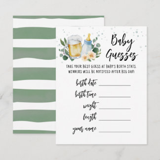 Invitación Baby Guesses Predictions Baby Is Brewing card