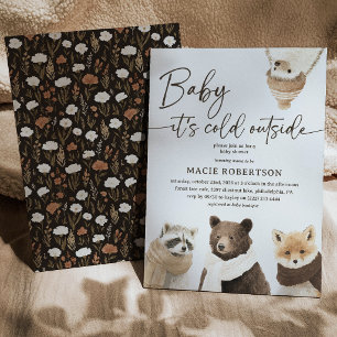 Invitación Baby hace frío afuera Animales del bosque Baby Sho