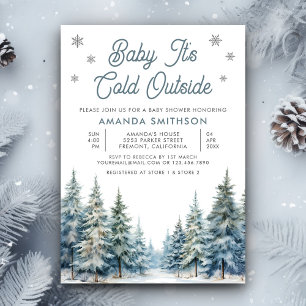 Invitación Baby, hace frío afuera, baby shower de bosque inve