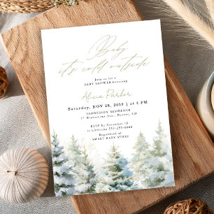 Invitación Baby hace frío afuera baby shower en el bosque