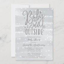 Baby hace frío afuera Baby Shower Gris Plateado