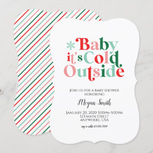 Invitación Baby hace frío afuera Baby Shower Retro