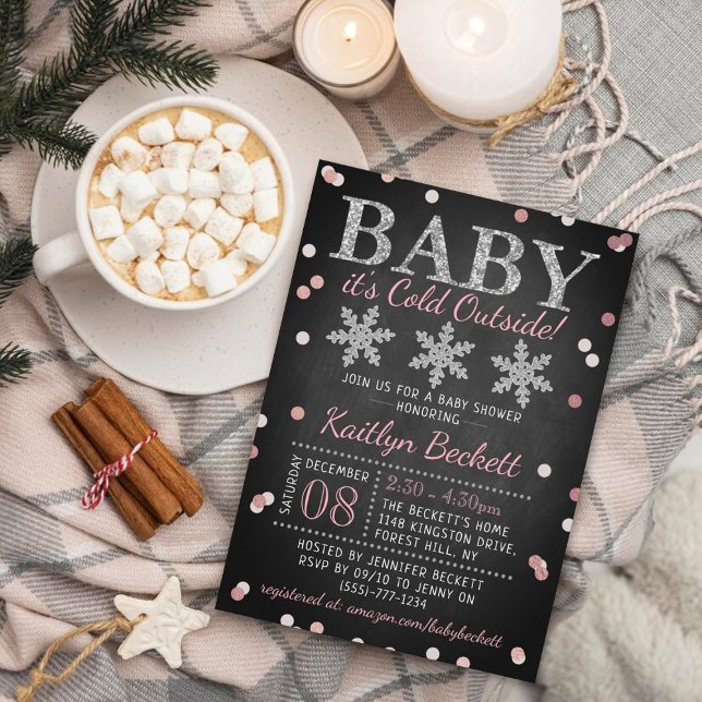 Invitación Baby hace frío afuera Chicas Baby Shower de invier (Subido por el creador)