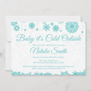 Invitación Baby hace frío afuera Cumpleaños de invierno Copo 