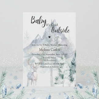 Invitación Baby hace frío afuera, ducha de bebé de invierno d