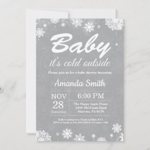 Invitación Baby hace frío afuera Fiesta de Baby Shower Copo d