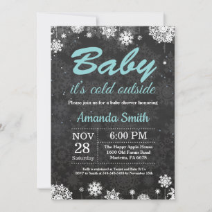 Invitación Baby hace frío afuera Fiesta de Baby Shower Copo d