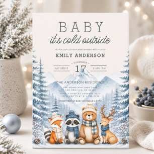 Invitación Baby hace frío afuera Fiesta de bebé Bosque Invern