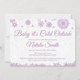 Invitación Baby hace frío afuera Fiesta de bebé copo de nieve