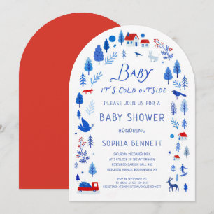 Invitación Baby hace frío afuera Fiesta de Bebé de Invierno