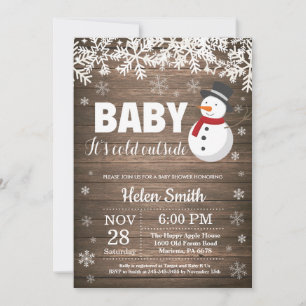 Invitación Baby hace frío afuera Fiesta de bebé Hombre de nie