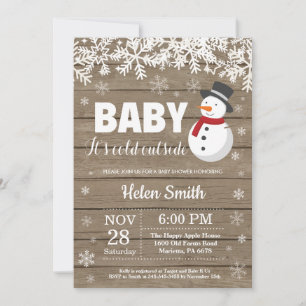Invitación Baby hace frío afuera Fiesta de bebé Hombre de nie