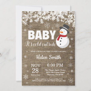Invitación Baby hace frío afuera Fiesta de bebé Hombre de nie