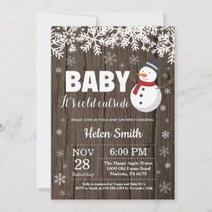 Invitación Baby hace frío afuera Fiesta de bebé Hombre de nie