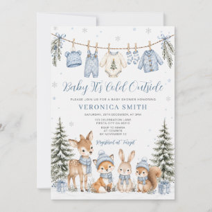 Invitación Baby hace frío afuera Fiesta de bienvenida de bebé