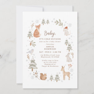 Invitación Baby hace frío afuera Fiesta de bienvenida de bebé