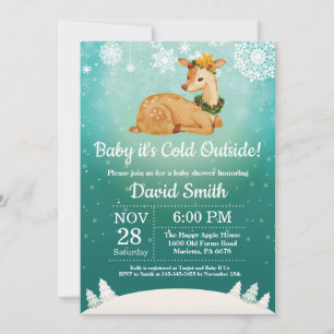 Invitación Baby hace frío afuera Fiesta de Cielo de Bebé Cier