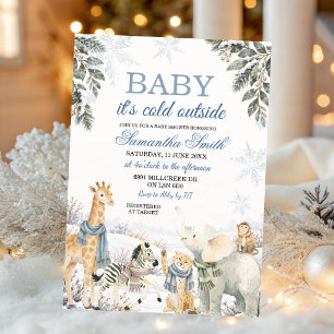 Invitación Baby hace frío afuera Fiesta de Safari de Invierno