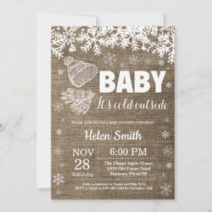 Invitación Baby hace frío afuera Invierno Baby Shower