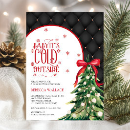 Invitación Baby hace frío afuera Invierno Lazo Rojo Baby Show