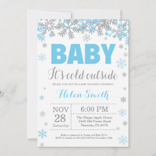 Invitación Baby hace frío afuera Invierno Niño Baby Shower