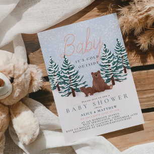 Invitación Baby hace frío afuera Oso de invierno Baby Shower