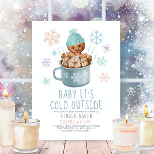 Invitación Baby hace frío Galletas y cacao Niño Baby Shower