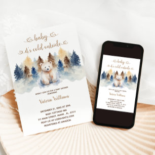Invitación Baby hace frío Oso Baby Shower