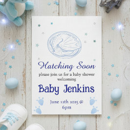 Invitación Baby Hatching dragon themed baby shower invitation
