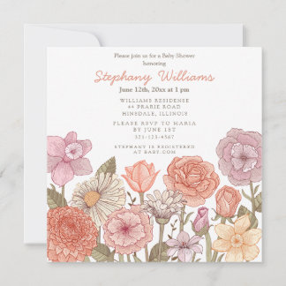 Invitación Baby in Bloom Baby Shower invitation