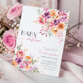 Invitación Baby in Bloom Baby Shower Invitation | Blush Pink 