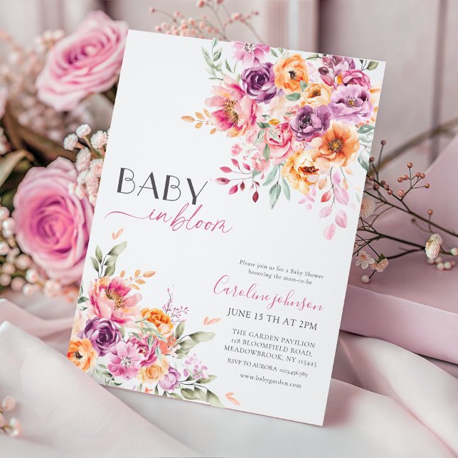Invitación Baby in Bloom Baby Shower Invitation | Blush Pink  (Subido por el creador)