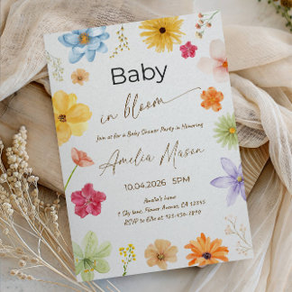 Invitación Baby in Bloom Baby Shower Party