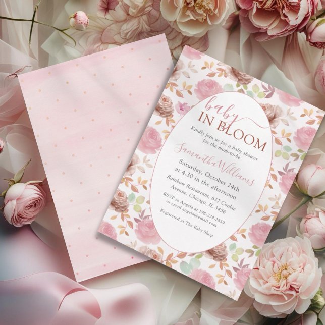 Invitación Baby In Bloom Blush & Pink Floral Baby Shower (Subido por el creador)