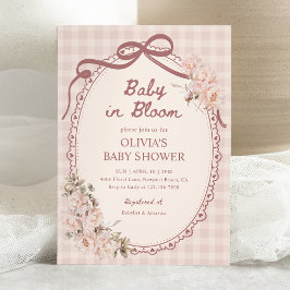 Invitación Baby in Bloom Blush Pink Floral Girl Baby Shower
