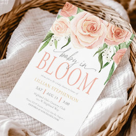 Invitación Baby In Bloom Blush Pink Floral Girl Baby Shower