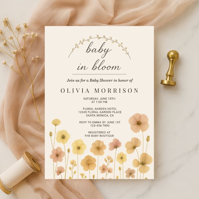 Invitación Baby In Bloom Boho Baby Shower  (Subido por el creador)