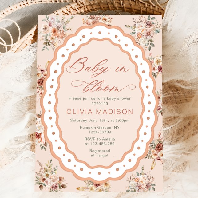 Invitación Baby in Bloom Boho Floral Baby Shower (Subido por el creador)